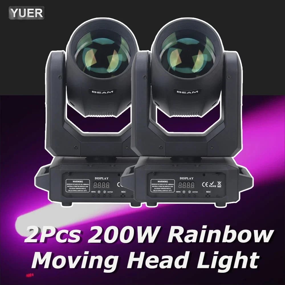 2 Pz/lotto NUOVA Luce A Testa Mobile A LED 200W Fascio + Spot + 18 Prismi Rotanti + Effetto Arcobaleno Dj Dmx Effetto Luce Della Fase Luce Della Discoteca Dj Bar