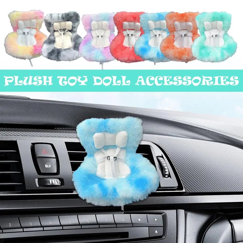 Kawaii Labubu Mini plush doll cushion for car seat deodorant for interior decoration car gift pillow safety accessories car toy