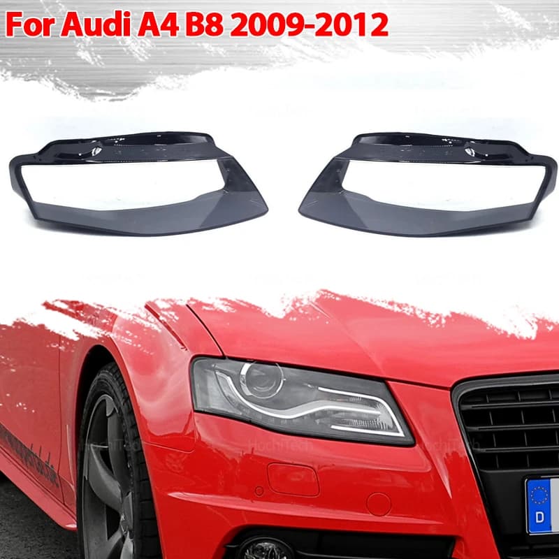 Auto Anteriore Trasparente Copertura Del Faro per Audi A4 B8 2009 2010 2011 2012 Auto Lente di Vetro Caso Testa Luce Tappi Paralume Borsette