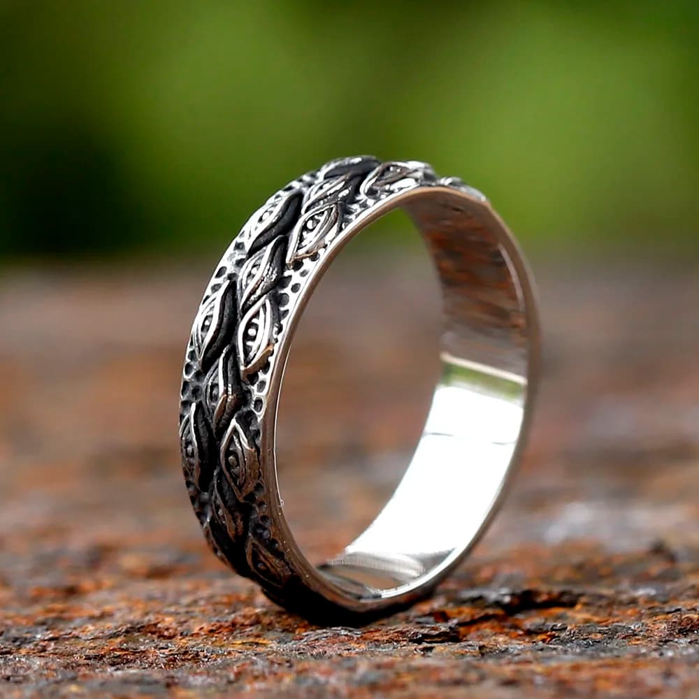 2024 Nuovo Arrivo Anello da uomo in acciaio inossidabile 316L Mitologia giapponese Occhi intagliati Anello per gli uomini Cool Rock Gioielli Regalo Del Partito