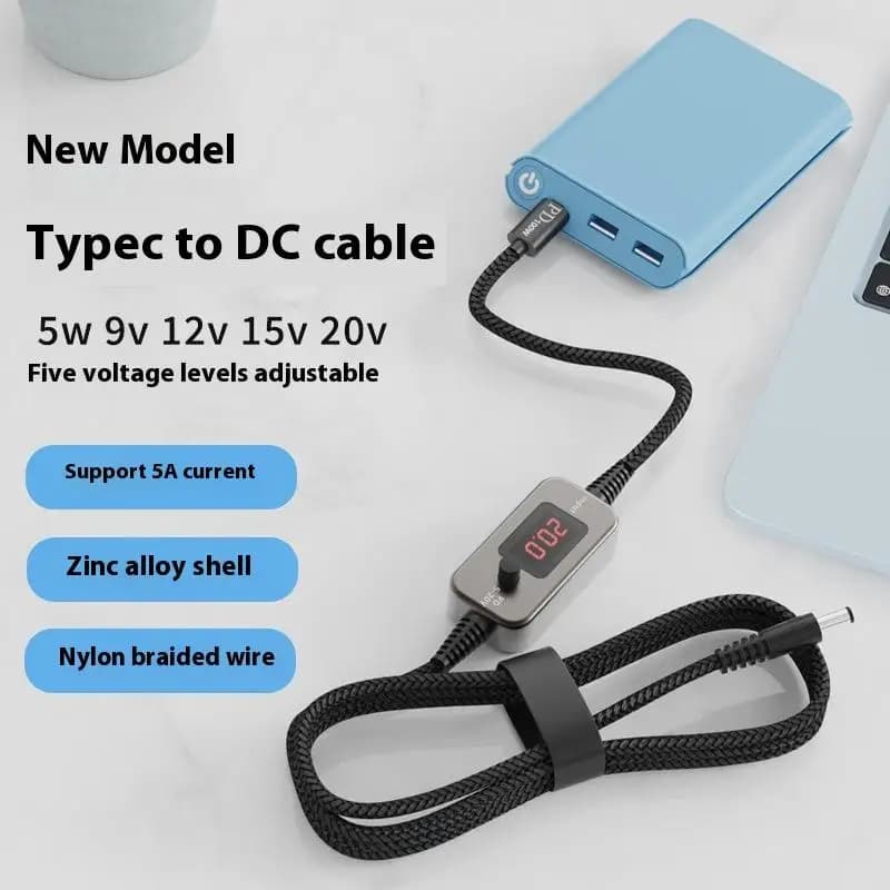 1 pz 100 W USB C A DC Cavo Boost di Alimentazione Tipo C A DC Può Essere Regolato 5 V-20 V Step UP Modulo Cavo di Ricarica Veloce Convertitore Adattatore