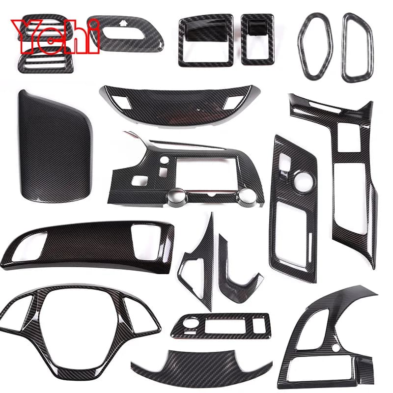 For Chevrolet Corvette C7 2014-2019 ABS Carbon Fiber Interior Kit Dashboard Console Changing Panel Sticker Cover Decoration