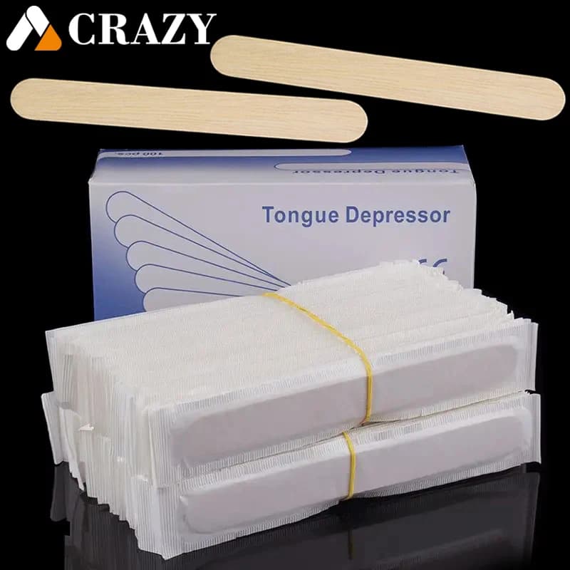 100/50/5 pezzi monouso per tatuaggi abbassatore per lingua in legno imballaggio individualmente in carta per accessori per tatuaggi con bastoncini per ceretta per tatuaggi