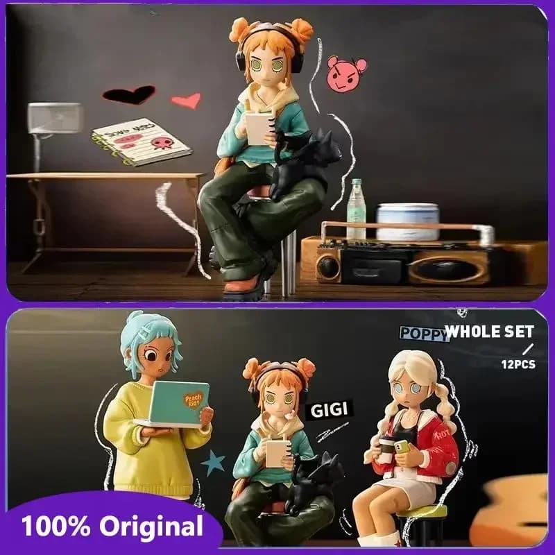 POP MART Peach Riot Rise Up Serie Scatola cieca Guess Bag Scatola misteriosa Giocattoli Bambola Cute Anime Figura Ornamenti per il desktop Regalo