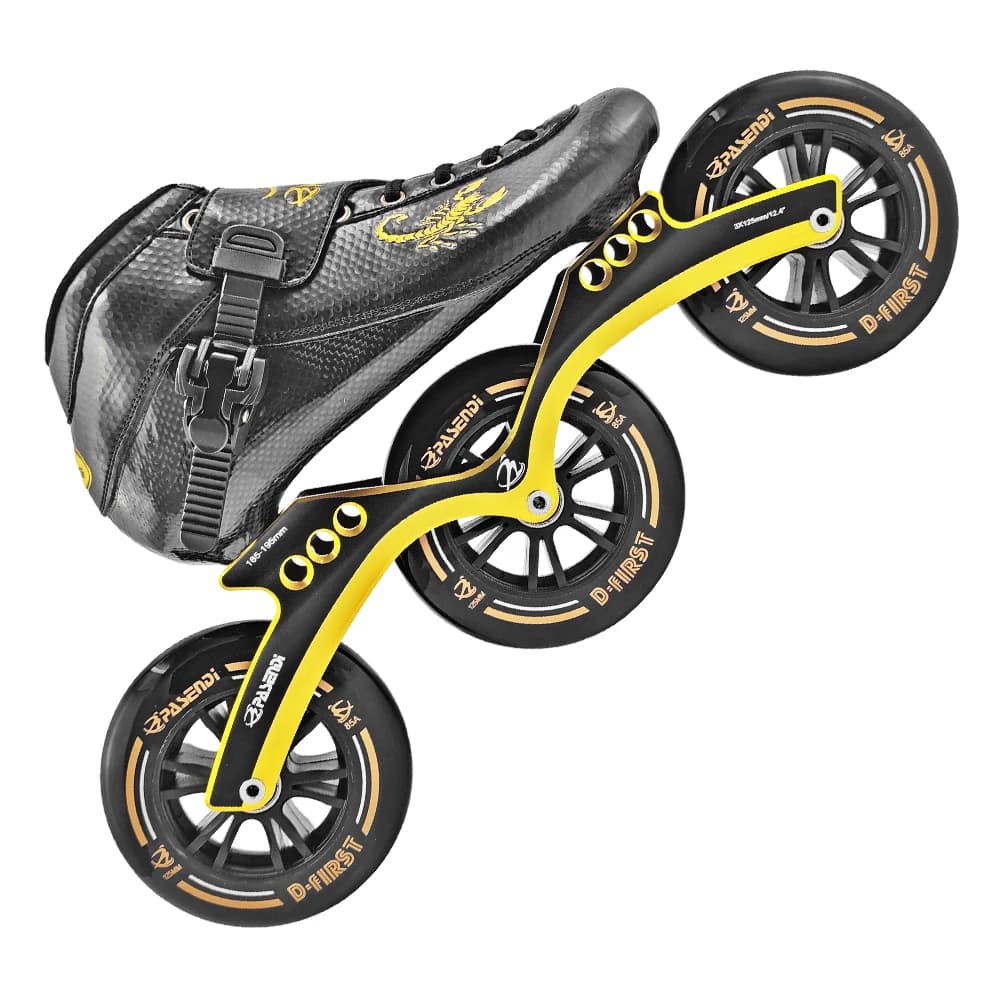 Pattini da velocità professionali scarpe 3 ruote per uomo 3 x125mm ruote grandi scarpe da pattinaggio a rotelle in fibra di carbonio scarpe da Skate in linea nere
