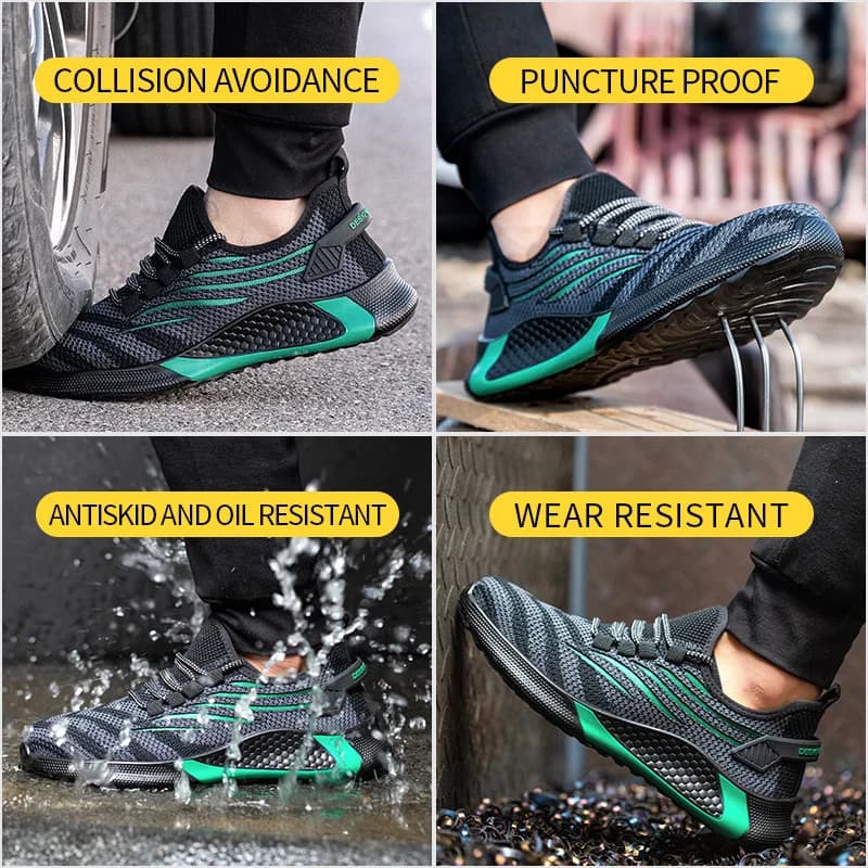 Anti-injury shoes with Steel Tip for Men and Women, Anti-Perforation and Anti-Schining, Breathable and Lightweight Workwear, Large Sizes up to 50