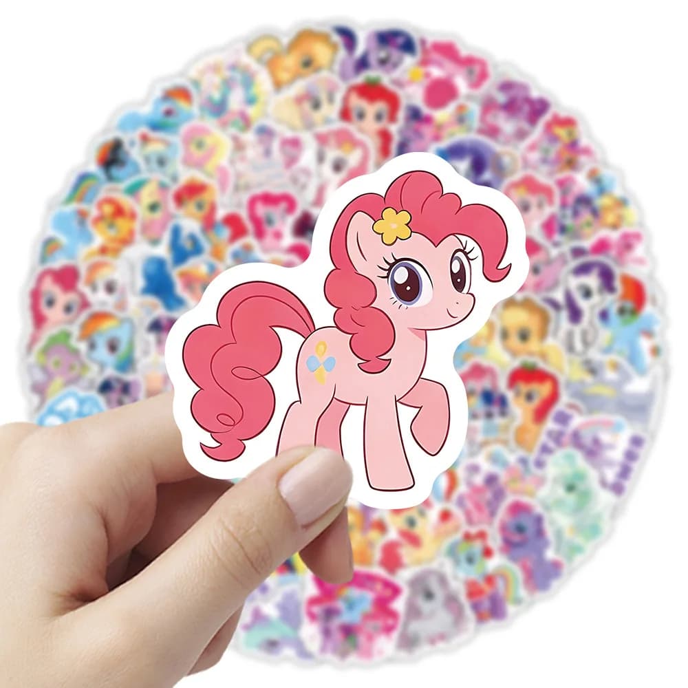 103 Pezzi Adesivi My Little Pony, Simpatici Cartoni Animati, Impermeabili, in Vinile, Decorazioni Fai-da-Te per Bottiglie d'Acqua, Laptop, Valigie, Cover per Telefoni