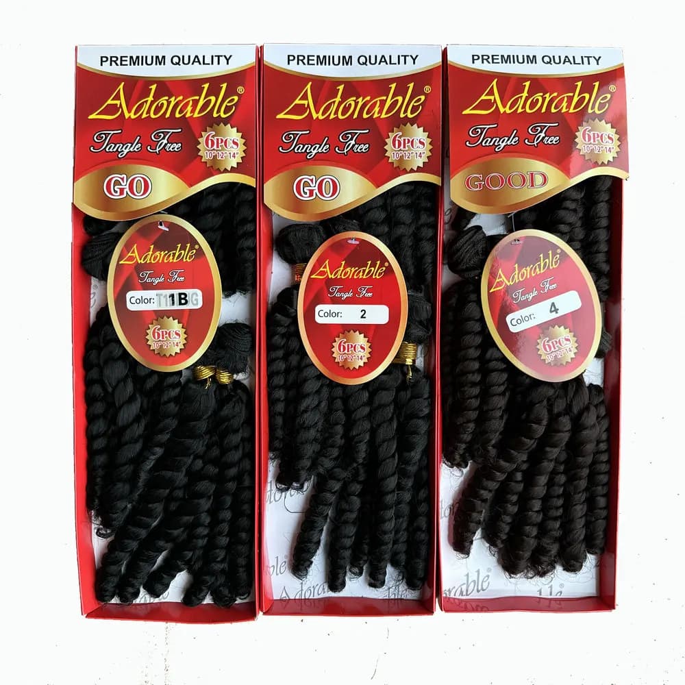 Popular synthetic hot sale hair 6 pieces/lot can be stretched and stretched, small waves loose bounce go (good) 6 pieces
