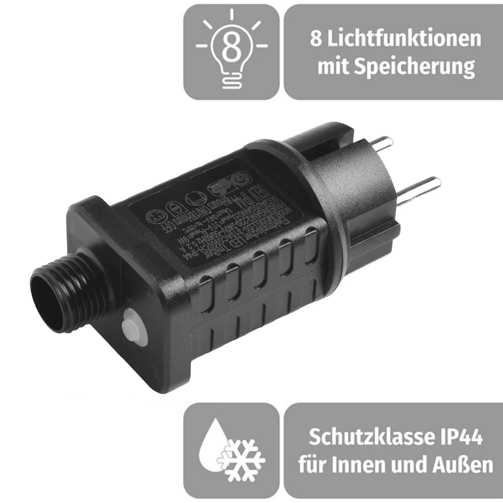 Alimentatore trasformatore LED 31V 9W con timer per luci a corda Natale esterno interno IP44 impermeabile 8 modalità