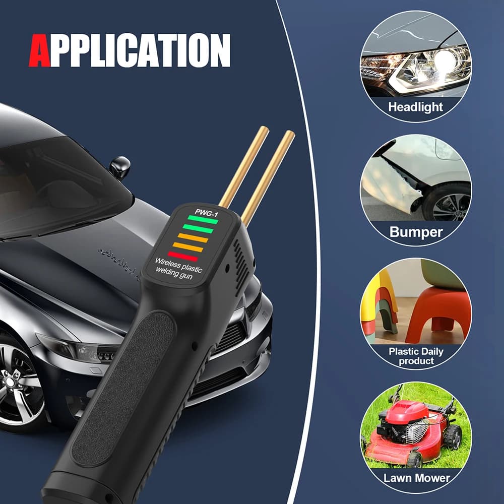 Kit di strumenti di riparazione per saldatore con cucitrice a caldo per pistola per saldatura ricaricabile USB per paraurti per auto PWG-1 Saldatrice per plastica wireless portatile