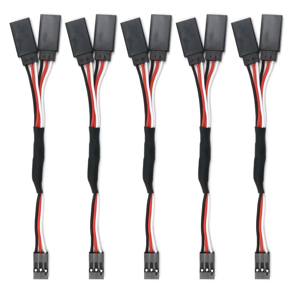 5PCS 100/150/200/300/500mm RC Servo Y Extension Cord Cable Lead Wire For RC Servo JR Futaba RC Airplane Helicopter Car DIY