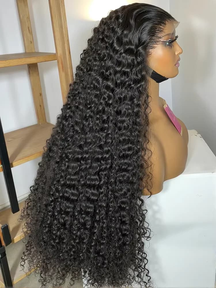 Glueless human hair ready to wear deep wave 13x6 HD frontal wigs in lace for human hair front wig in lace curly prepizzicata