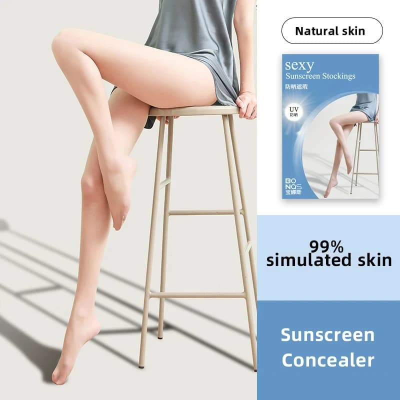Kave 2 pairs of thin summer socks for UV sun protection for women, anti-incepping socks and naked leg, without gears, tights