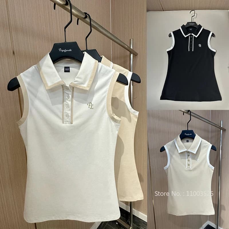 2025 PL Golf Camicia senza maniche da donna Polo sportiva da golf Comoda canottiera da tennis ad asciugatura rapida Lady Abbigliamento sportivo casual