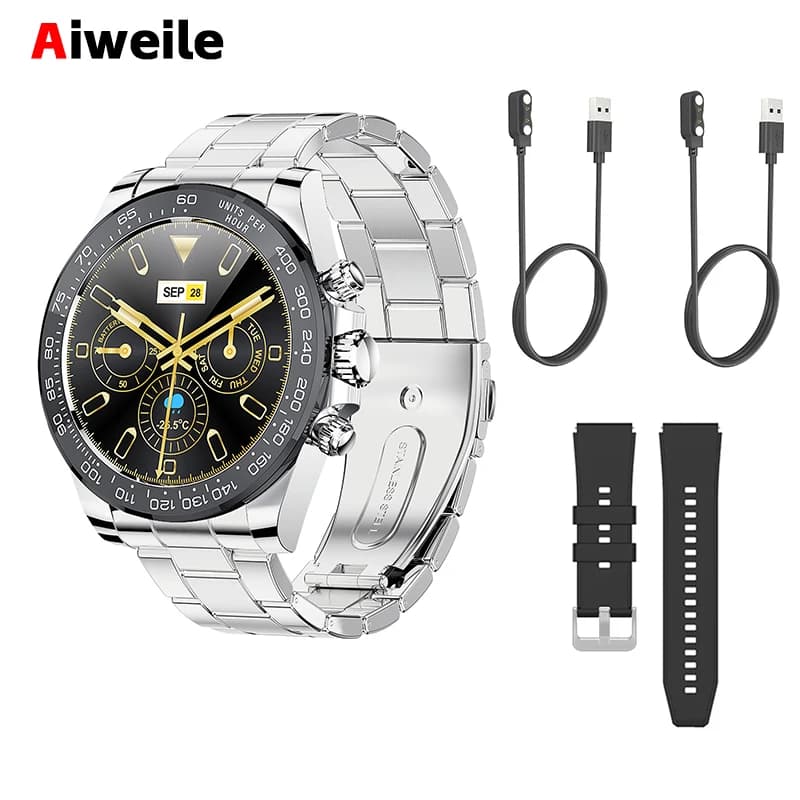 Aiweile AW13 Smart Watch Watch 2024 Jewish Support Korean Steel Connected Men's Watch Touch Screen Bluetooth Panda Retro