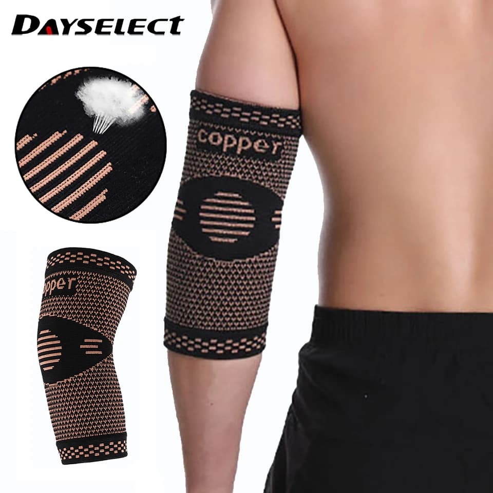 1Pcs Sport Elbow Guards Running Fitness Body Shaping Foot Basketball Volleyball Breathable Sweat-absorbing Elastic Copper Unisex