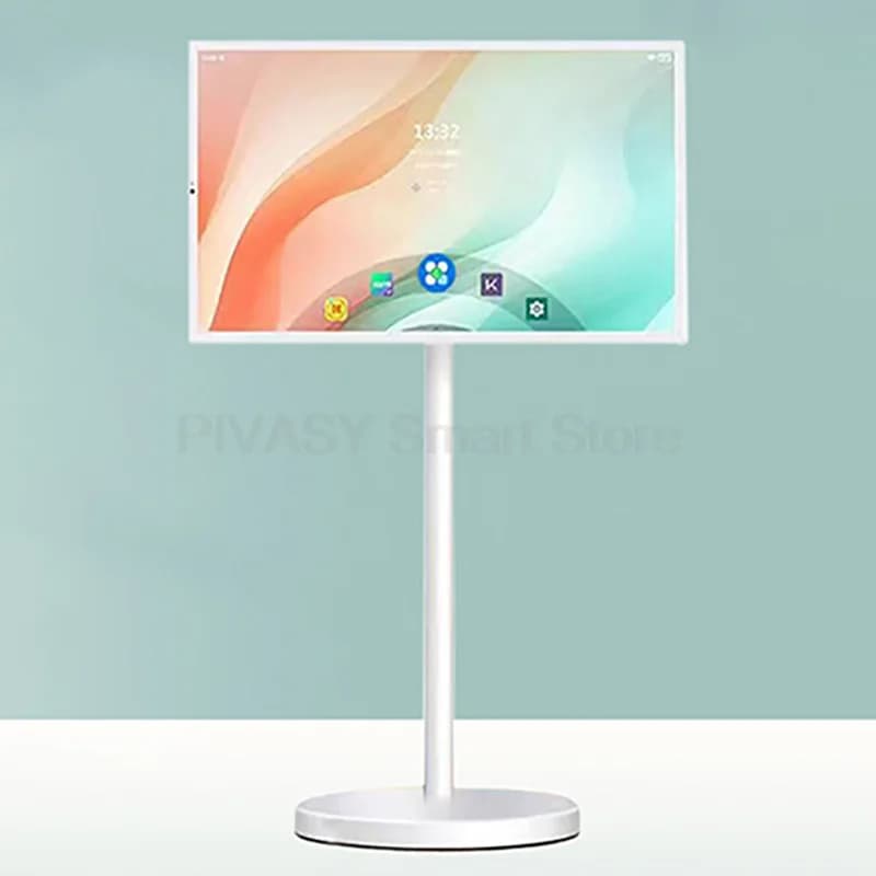 Smart TV Touch screen 27 inch Bluetooth WIFI Swivel mobile support for gym Outdoor party TV with monitor 8 core battery