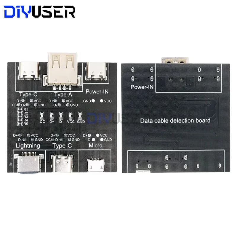 DIYUSER DT3 Data Cable Detection Card Type-C Micro USB C Cable Tester Cortocircuit On Off Switching Diagnosis Tool for iOS