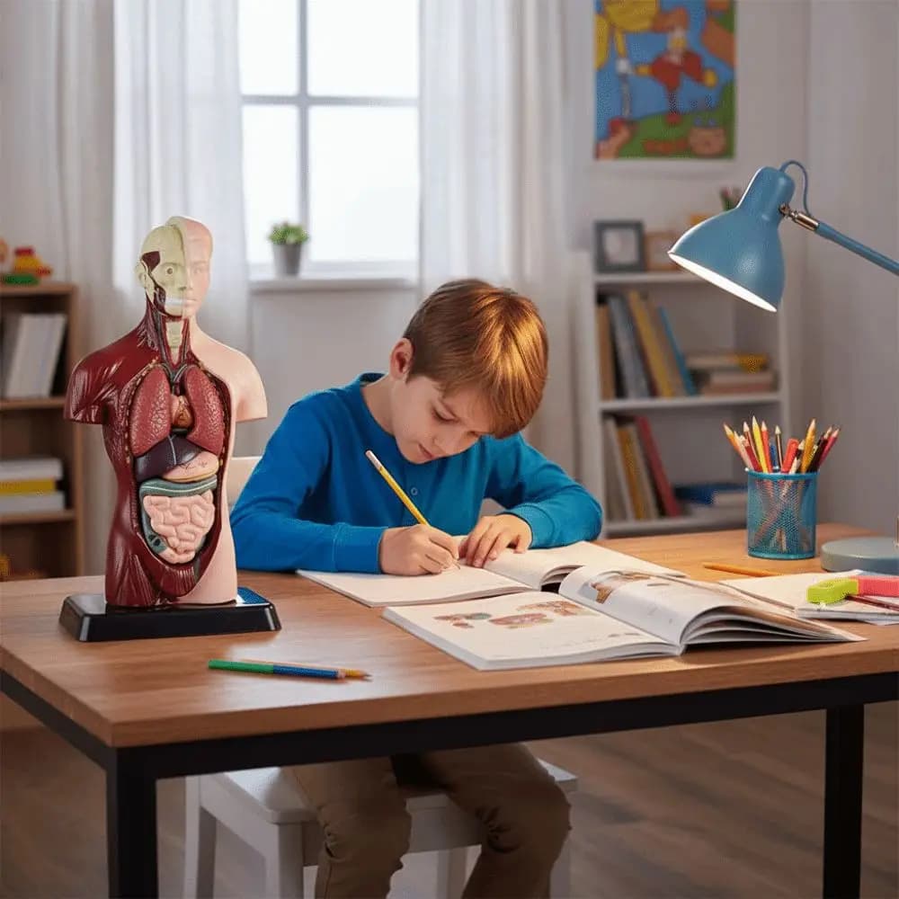 Modello di anatomia del torso umano in plastica Costruzione di manichino fai-da-te Corpo umano Giocattolo educativo Modello di scheletro 3D Montessori