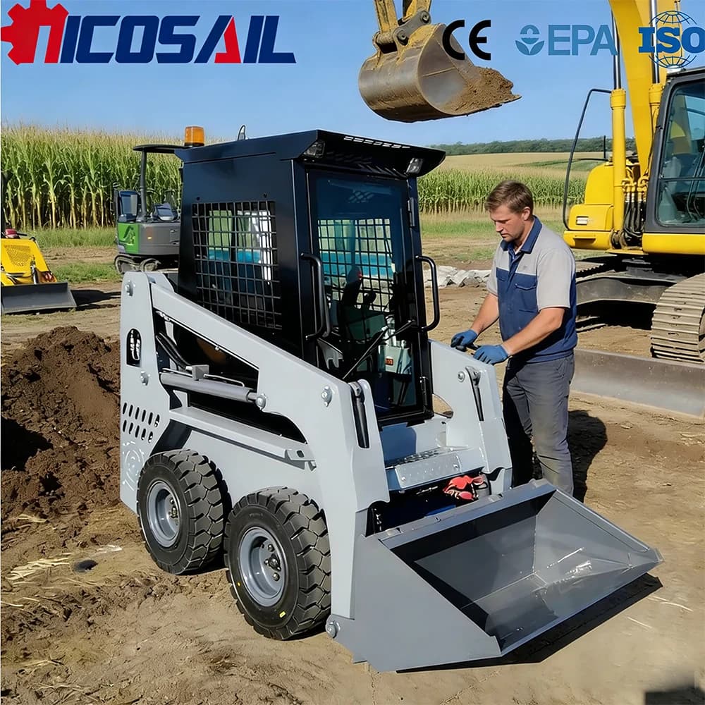 Minipala Gommata Compatta con Certificazione CE Euro 5, Controllo Flessibile Multifunzionale per Lavori Agricoli in Spazi Ristretti