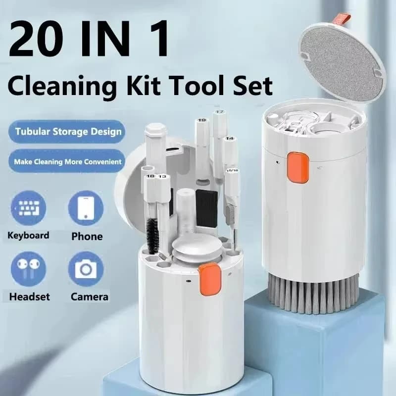 Digital Cleaning Kit 20 in 1 Phone Camera Portable Keyboard Cleaning Brush Key Detergent for Screen Dust Collector Christmas Gift