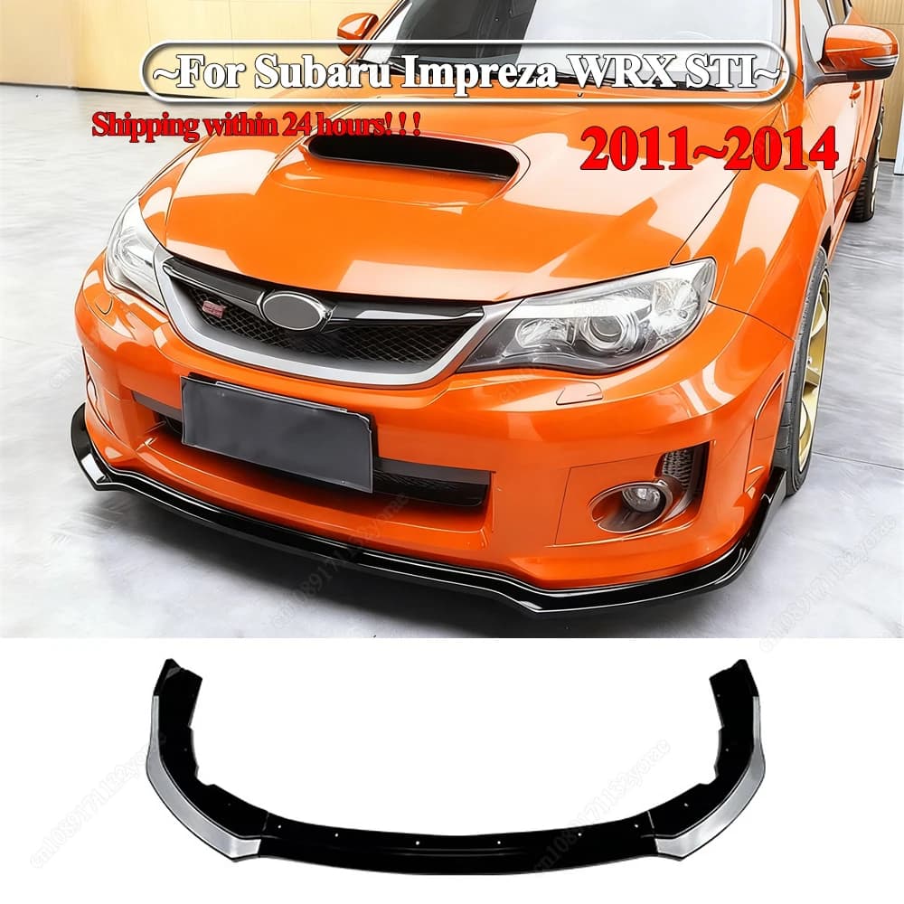 For Subaru Impreza WRX STI 2011-2014 Car Front Bumper Lip Spoiler Splitter Diffuse Lower Air Deflector ABS Black Bodykits Tuning