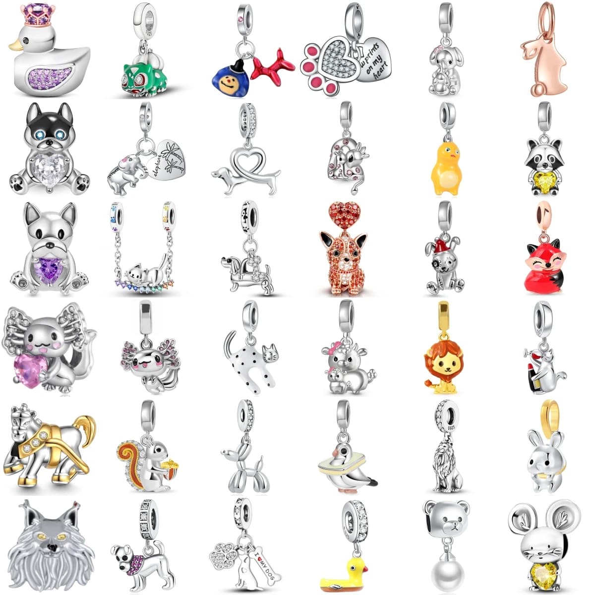 New Fashion 925 Sterling Silver Scoiattolo Volpe Leone Coniglio Charm Bead Fit Bracciale originale Gioielli da donna fai da te