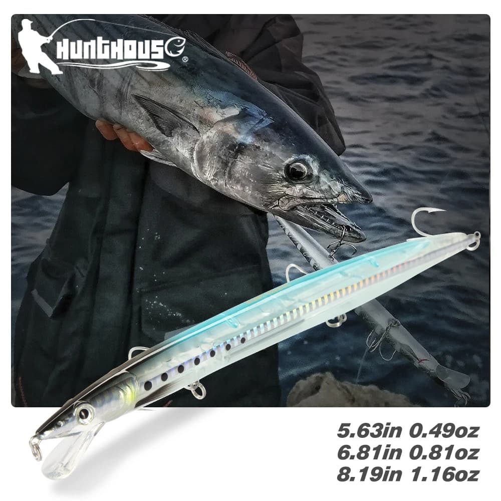 Hunthouse Floating Minnow Fishing Lure 208mm 33g Sandeel Jerkbait Wobblers Minnow Biat Fishing Tackle For Sea Bass Pike LW402