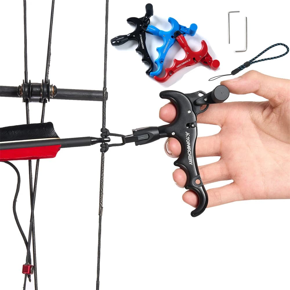 1pc Archery Compound Bow Release Aluminum Alloy Thumb Trigger 360 Degree Rotation Shooting Accessories