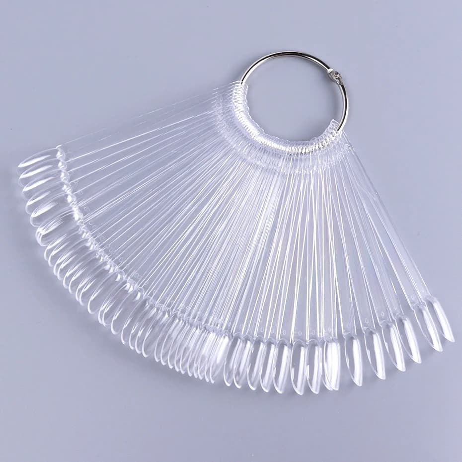 50 pcs tips for clear fake nail display color table oval style fan gel UV polish sample display practical palette tools for manicure
