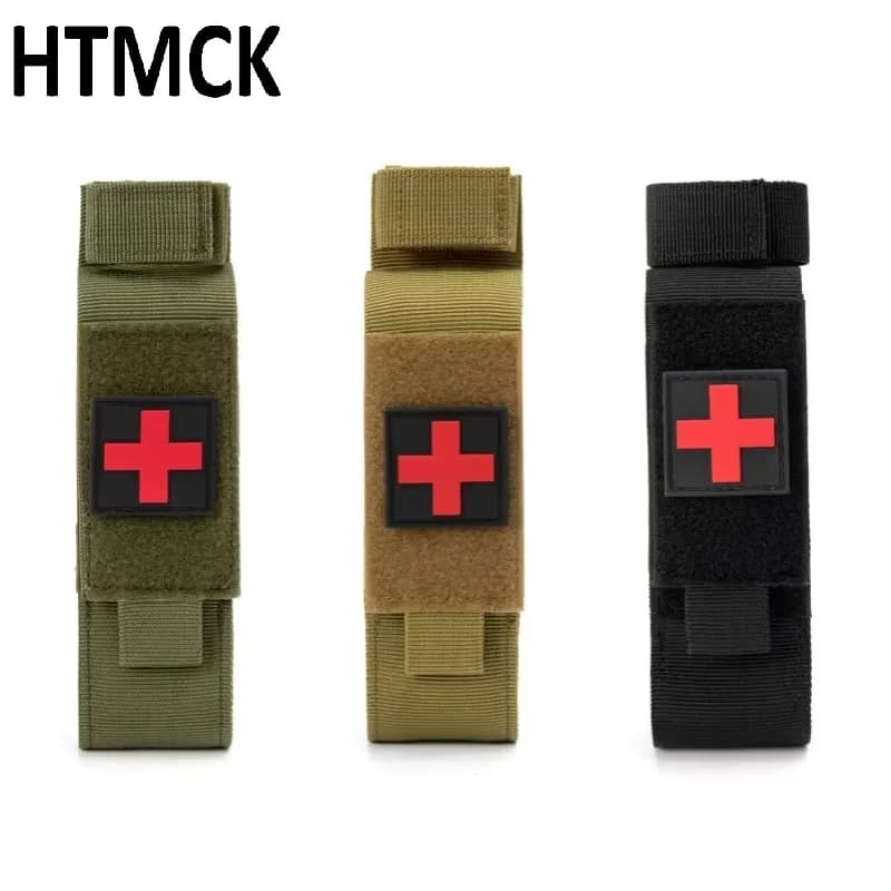 HTMCK Tactical Cat First Aid Tourniquet Pouch, Single Pistol Mag Bag, Medical Scissor & Knife Holster for Hunting Outdoor