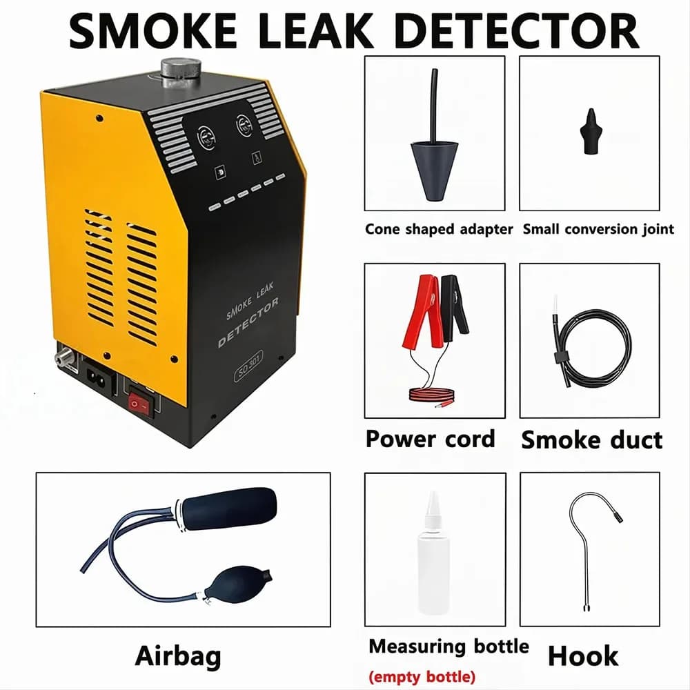 Rilevatore di perdite di fumo per auto SD301, macchina del fumo 12V DC, generatore di fumo per tubi EVAP, analizzatore di perdite di tubazioni, diagnostica