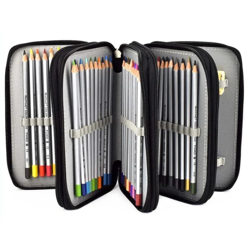 Astuccio portatile di grande capacità Borse per matite colorate Oxford alla moda Grandi 72 slot Organizzatore per matite Tasche multiple con cerniera