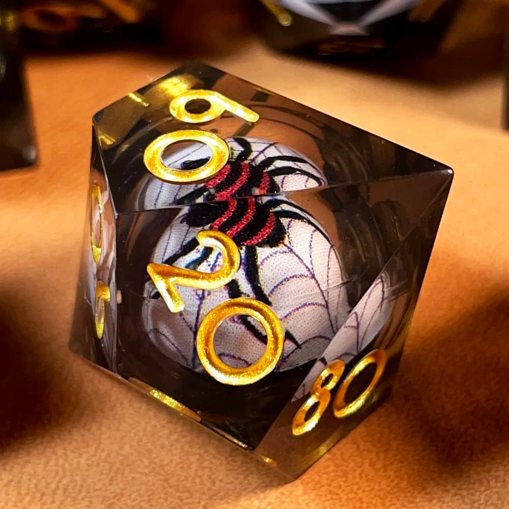 Set di dadi Spinner Spider DND in resina per Dungeons and Dragons COC RPG TRPG MTG Giochi di ruolo come regalo Accessori per l'intrattenimento