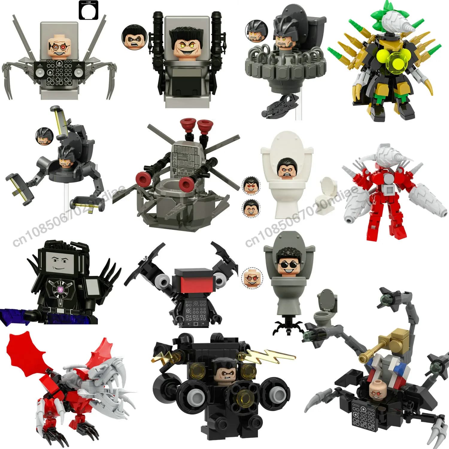 4CM Skibidi Toilet Man Mini Figura Monitor Building Blocks Audio Camera Uomo Giocattoli Ragazzo Bambini Regalo di compleanno di Natale