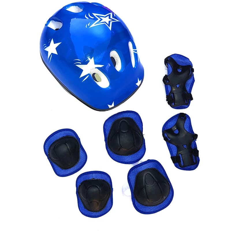 Children's Bicycle Protective Set 7 Pieces: Helmet, Kneekeeper, Nursery, Elbow, Protection for Skating and Sport with Wheels