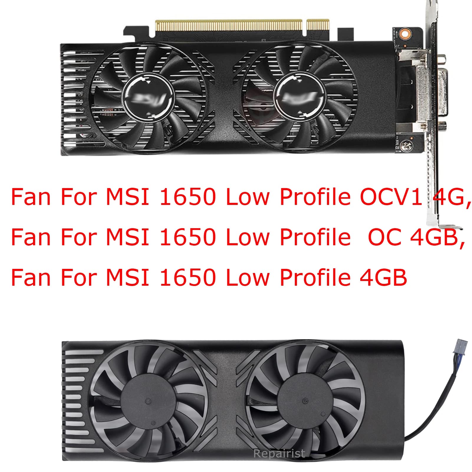 Ventola per scheda grafica GPU, dissipatore video, HA5510H12F-Z per MSI GTX1650 1650 lp Low Profile, HA8010H12C-Z per MSI GTX 1650 VENTUS XS 4g