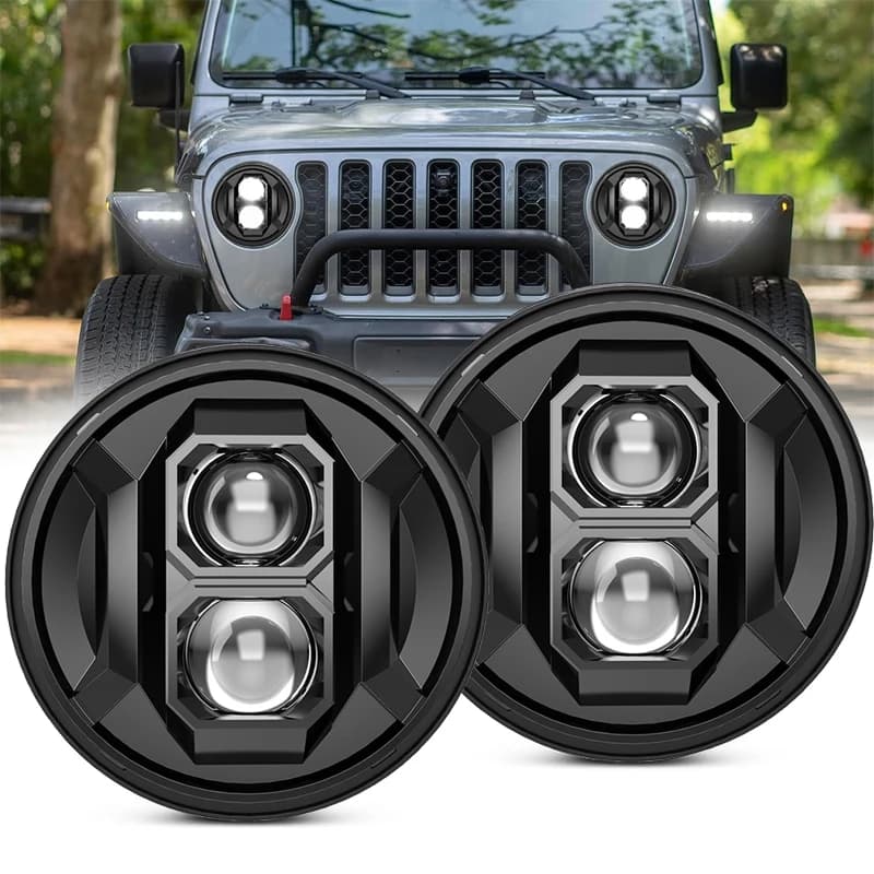 7 Inch LED Headlight H4 Hi-Lo DRL for car Jeep motorcycle for Jeep Wrangler Lada Niva Land Rover Defender Hummer 7 "LED lighthouse