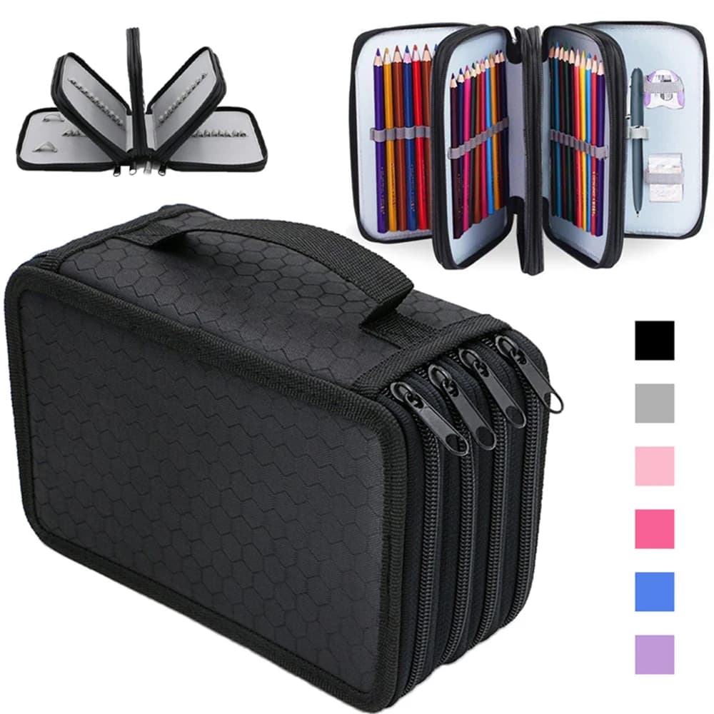 Astuccio per matite a quattro piani Astuccio per matite di grande capacità con 72 fori con divisore Astuccio per matite stazionario per materiale scolastico per studenti