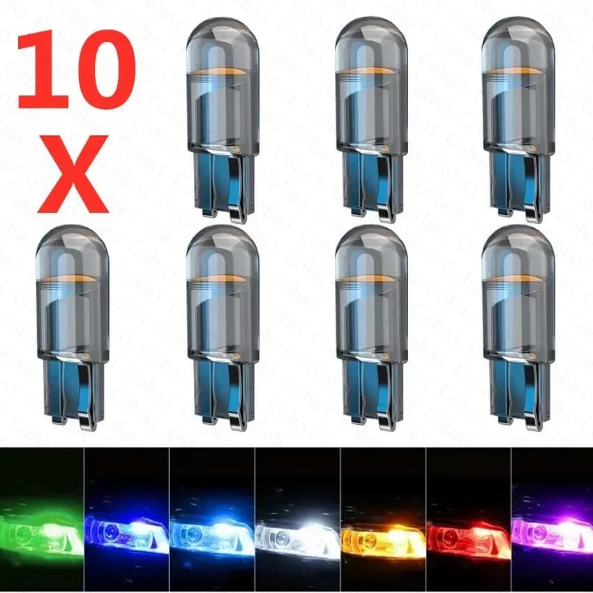 10x Più Nuovo W5W Led T10 Luce Per Auto COB Vetro 6000K Auto Automobili Lampada Targa Cupola Lettura DRL Lampadina Stile 12V