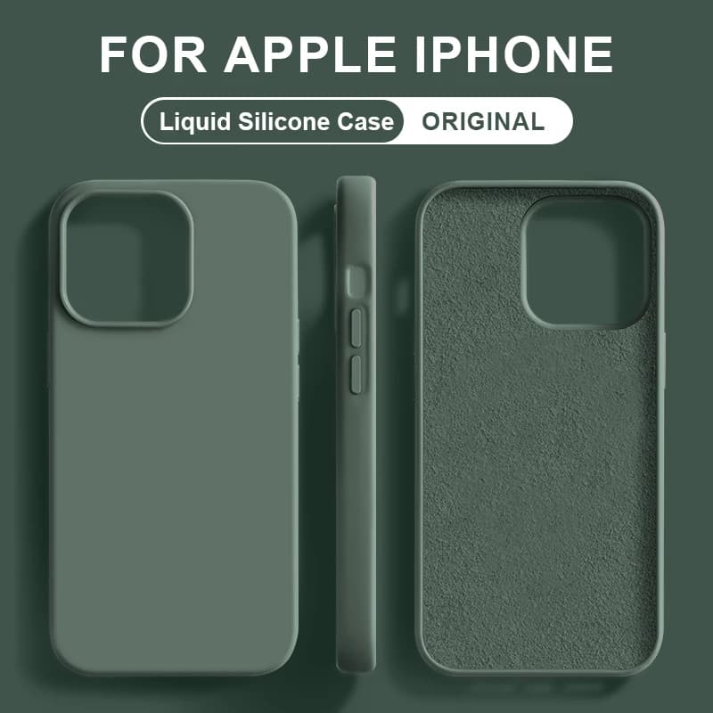 Original Liquid Silicone Case for Apple iPhone 14 13 11 12 Pro Max 14 Plus 13 Mini Protective phone accessories