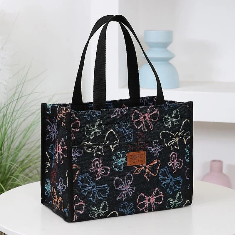 Borsa per il pranzo di grande capacità Borsa per pendolari portatile per portare con il pranzo Borsa per la mamma in stile pittura a olio per gite e lavoro
