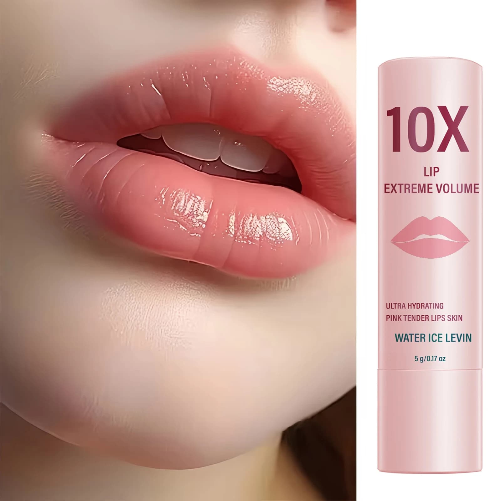 Crema Volumizzante per Labbra 10X, Ultra Idratante per Labbra Rosa e Morbide con Aloe Vera