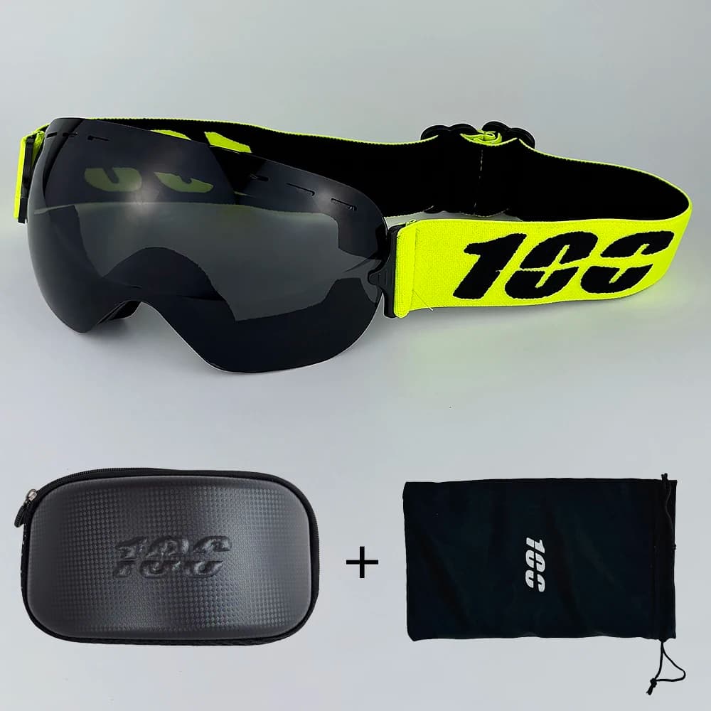 100 Occhiali da sci Snowboard Anti-Fog Occhiali da sci Inverno Sport all'aria aperta Ciclismo Moto Occhiali antivento Protezione UV