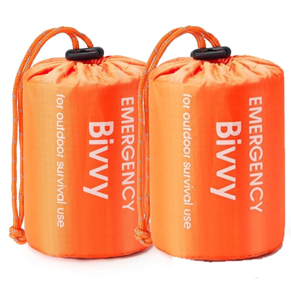 Sacco a pelo di emergenza, coperta termica di sopravvivenza in Mylar, sacco bivy leggero, impermeabile e portatile per campeggio ed escursionismo