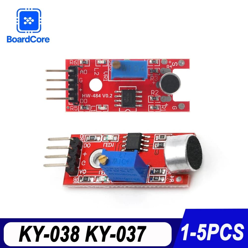 1-5 pcs High Sensitivity Audio Microphone Sensor Detection Module KY-037 KY-038 Microphone Voice Sound Sensor Module for Arduino