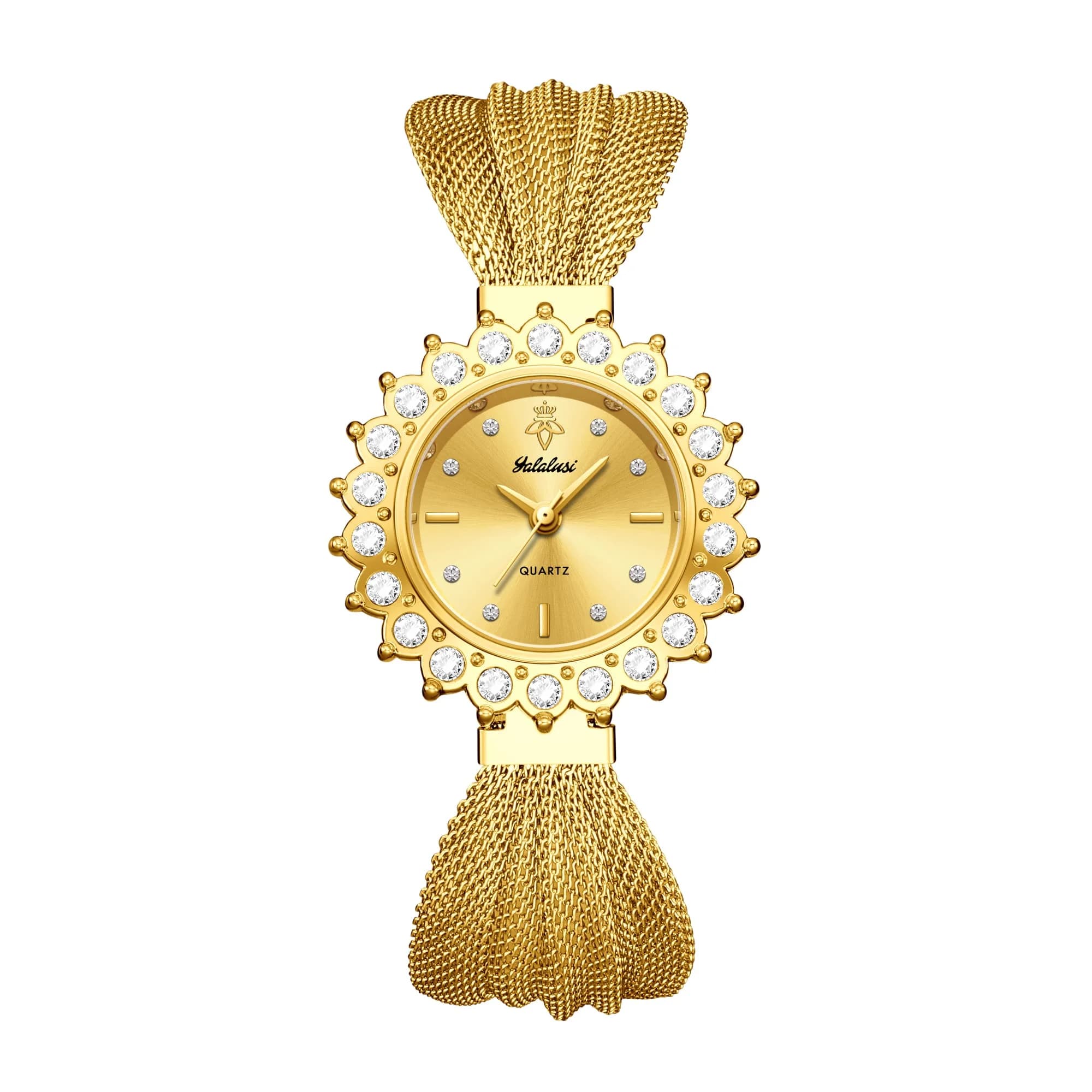 YaLaLuSi Fashionable waterproof sports watch for women and men, stylish dial with rhinestones, mesh strap, quartz wristwatch, gift box, free shipping