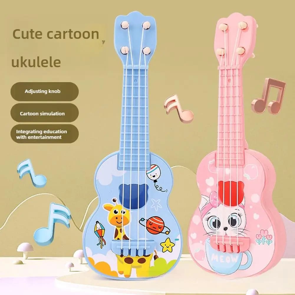 Il mini strumento per chitarra può riprodurre musica giocattolo di simulazione Ukulele giocattolo per chitarra per bambini giocattoli musicali Montessori per bambini