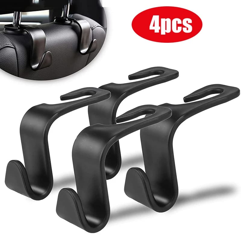 1/4 pieces hooks for car headrest hook for rear seat bags organizer clip holder hooks automatic fixing hooks interior accessories for car storage