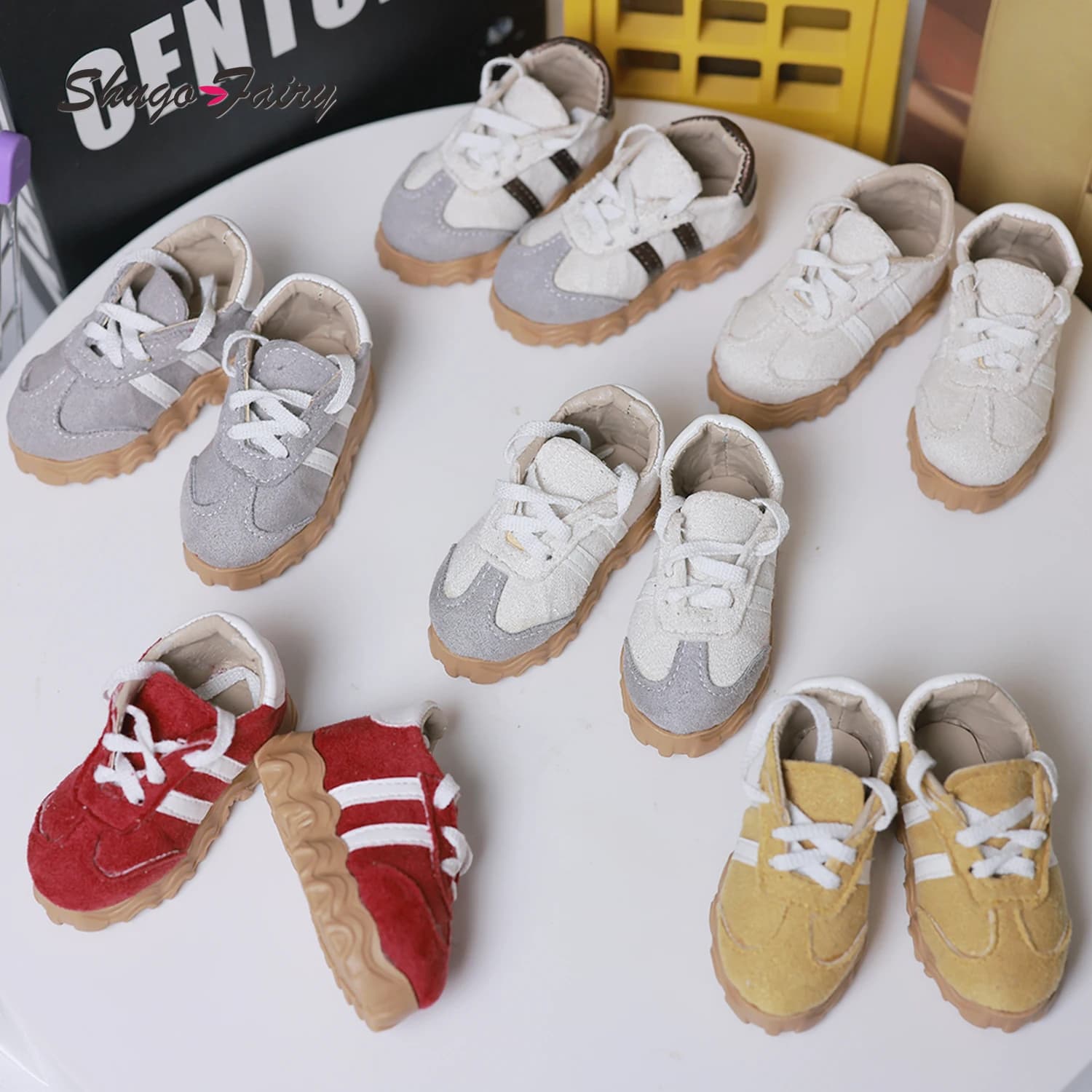 ShugaFairy 1/4 BJD Scarpe da ginnastica Scarpe da ginnastica classiche con piattaforma retrò compatibili con Luts Feet WX4-401 Collezione di scarpe da bambola Premium